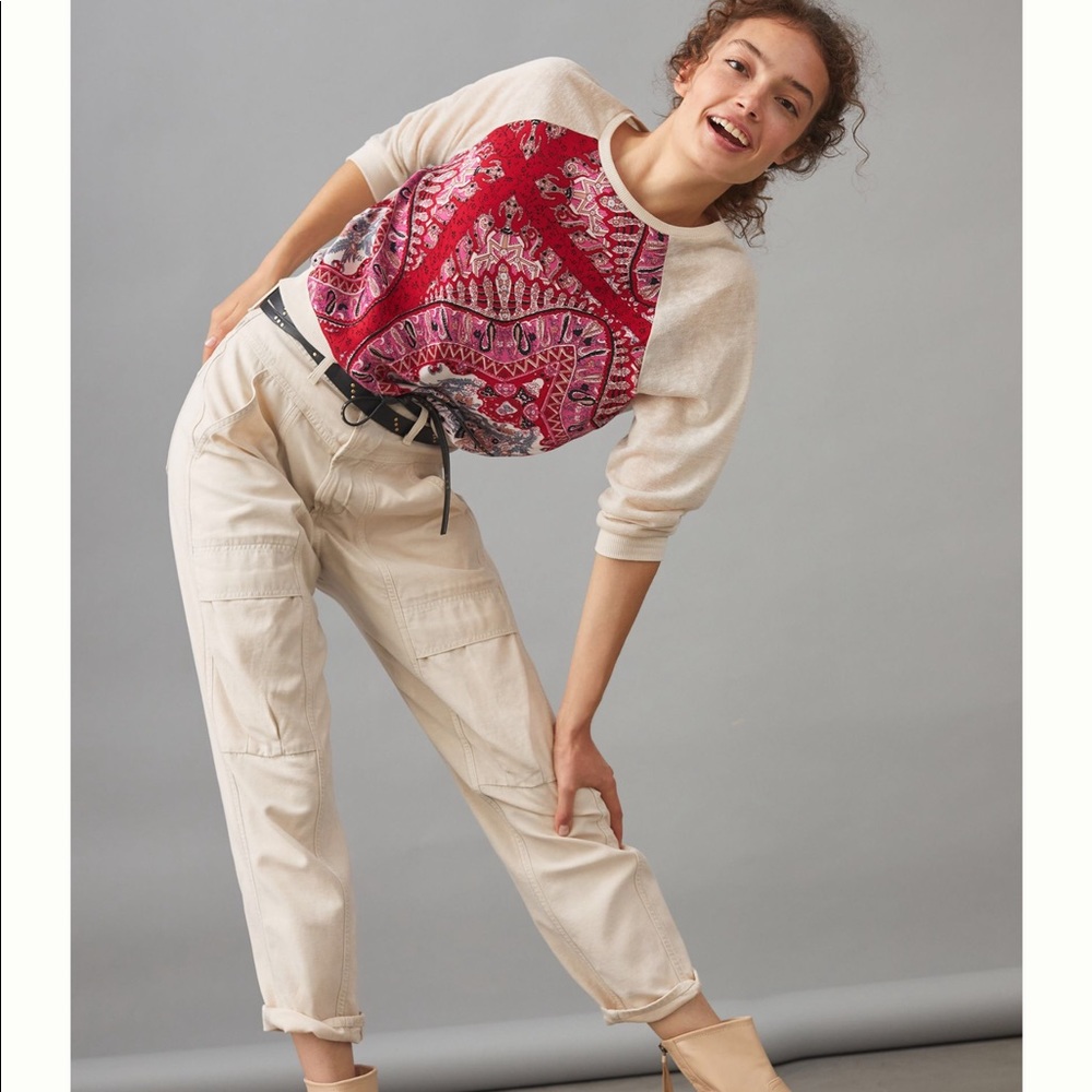 ANTHROPOLOGIE Tiny brand, Print Pullover.  Size M.